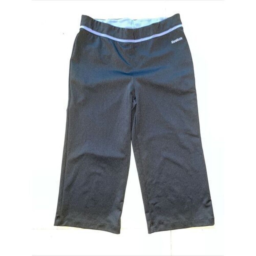 Reebok Women's Size Small Capri Yoga Leggings Black Blue